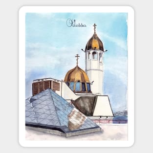 Odessa. St. Nicholas Seaside Church. Ukraine. Sticker